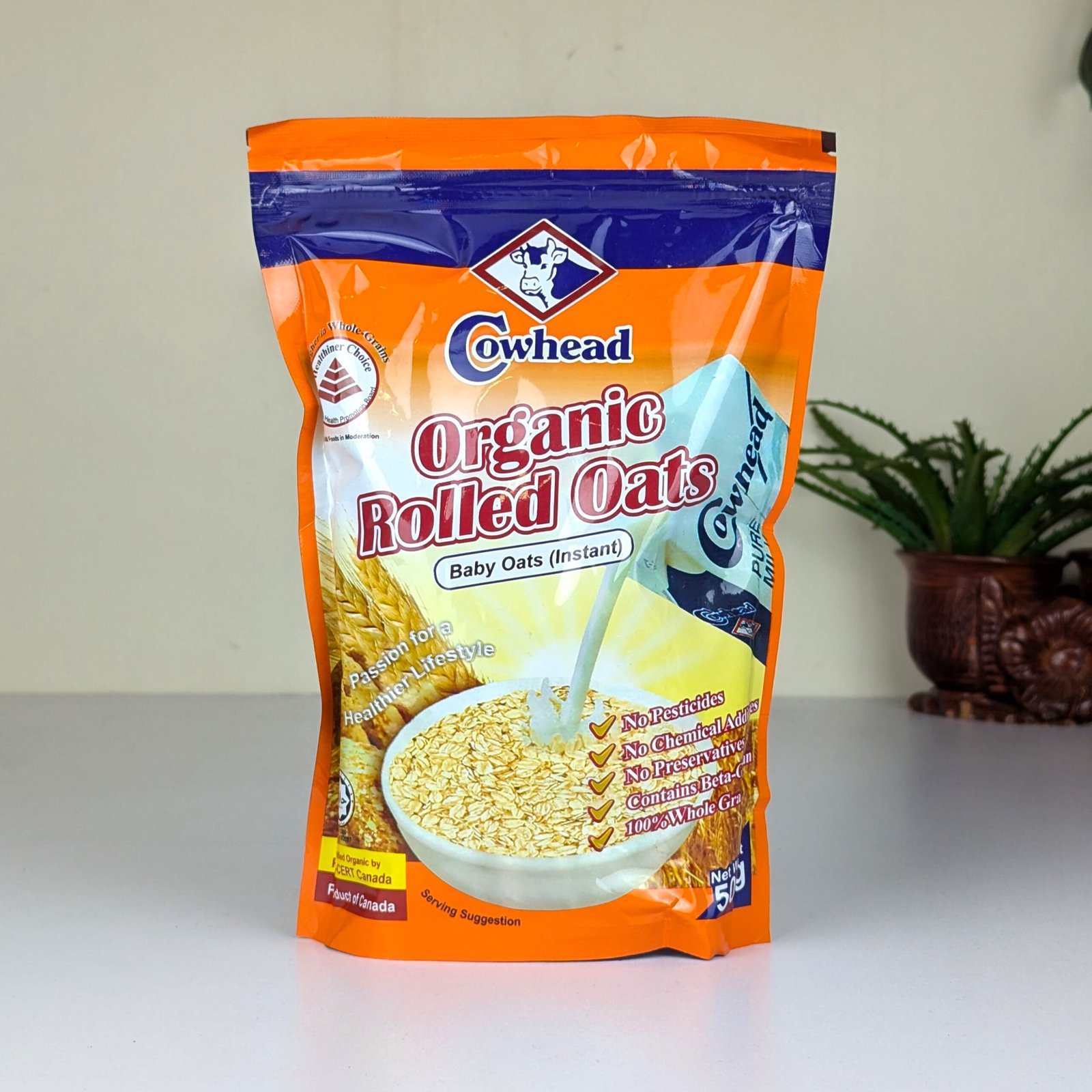 Cowhead Organic Rolled Oats (Combo Pack 500gm + 500gm + 500gm) + 250gm FREE Natural Honey - Image 3