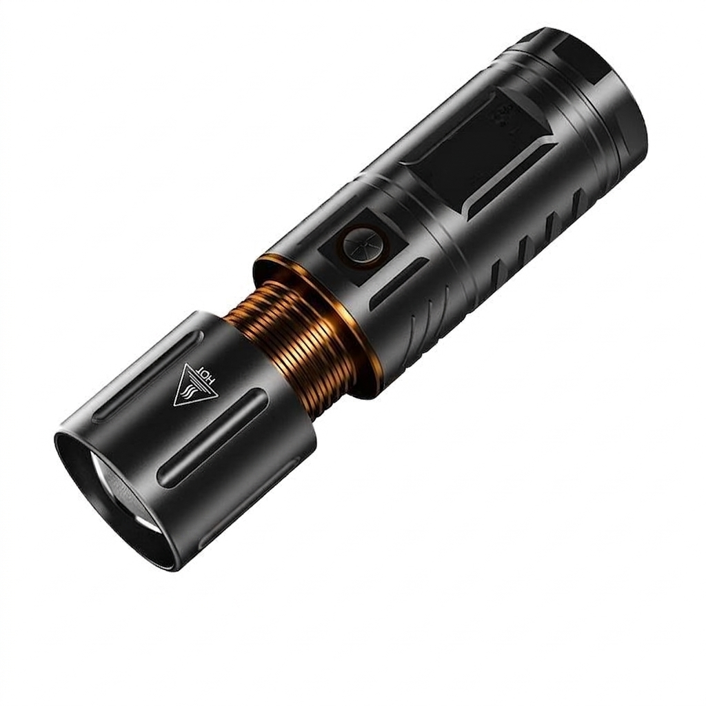 Premium Telescopic Zoom LED Flashlight with 4500mAh Power Bank – Rechargeable Metal Body Type-C Torch Light - Image 6