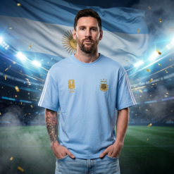 Alternative view of Argentina Sky Blue Oversized T-Shirt for Men | FIFA World Cup 2026 AFA Fan Edition | Premium Drop Shoulder Casual Sports Tee