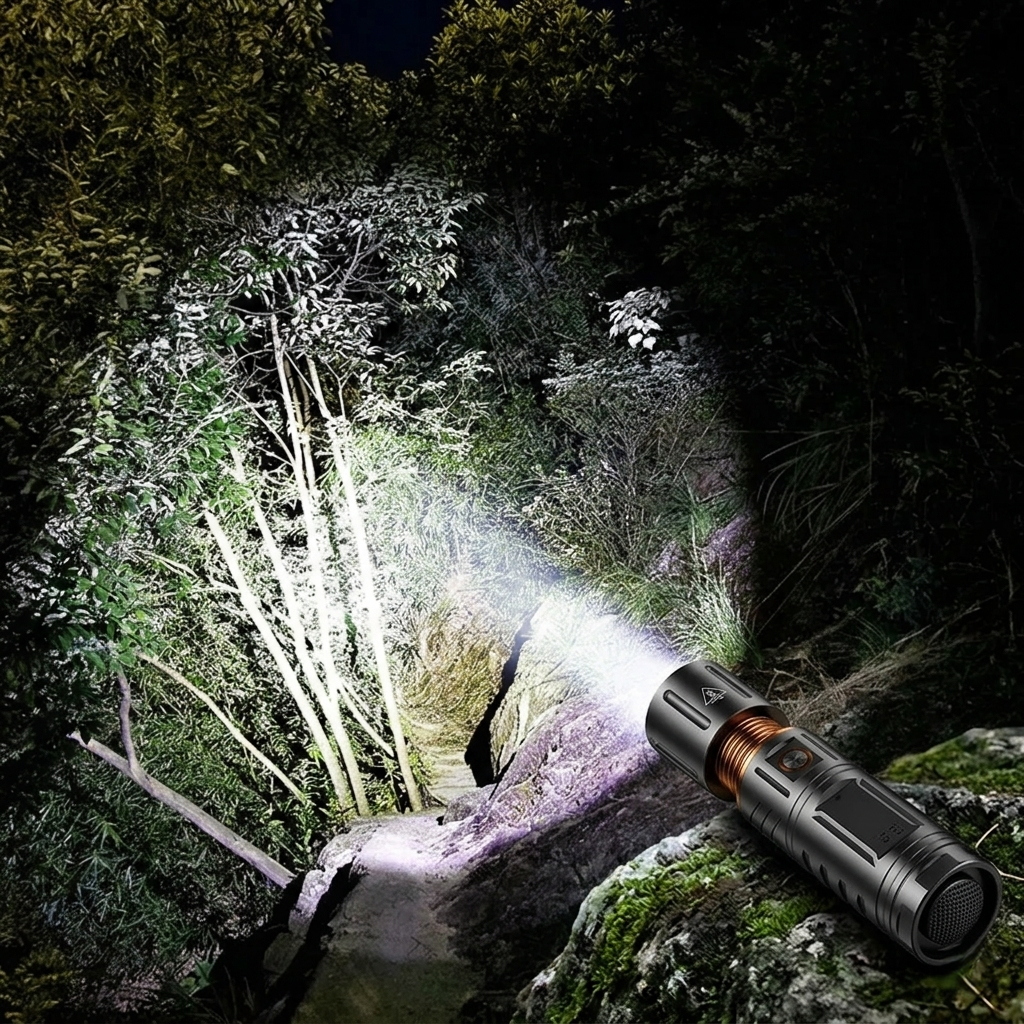 Premium Telescopic Zoom LED Flashlight with 4500mAh Power Bank – Rechargeable Metal Body Type-C Torch Light - Image 4