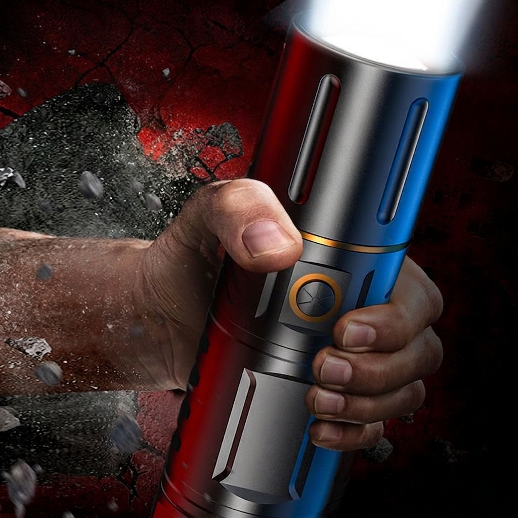 Premium Telescopic Zoom LED Flashlight with 4500mAh Power Bank – Rechargeable Metal Body Type-C Torch Light - Image 3