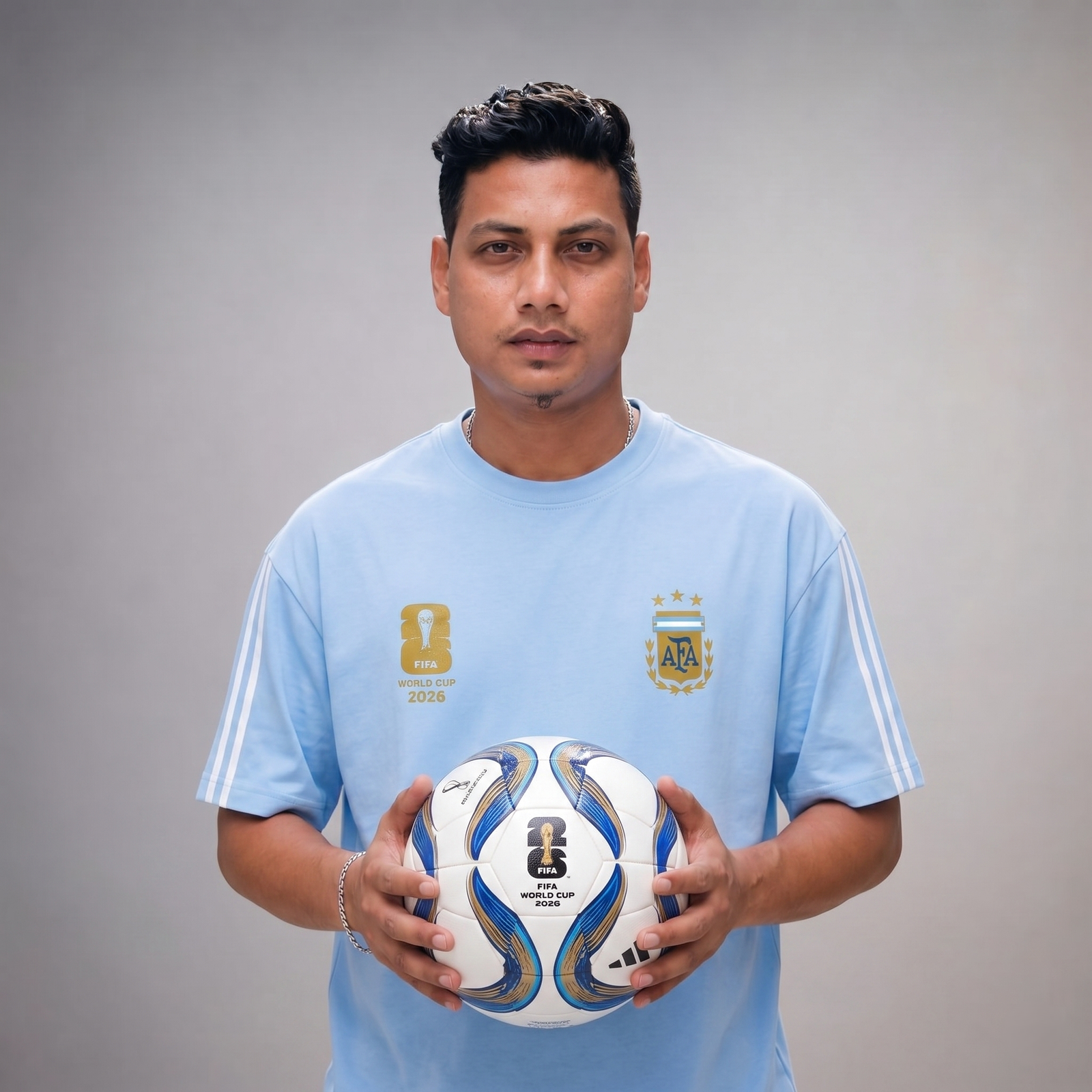 Argentina Sky Blue Oversized T-Shirt for Men | FIFA World Cup 2026 AFA Fan Edition | Premium Drop Shoulder Casual Sports Tee - Image 4