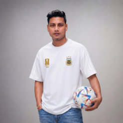 Argentina Oversized T-Shirt for Men | FIFA World Cup 2026 AFA Fan Edition | Premium Drop Shoulder Casual Sports Tee