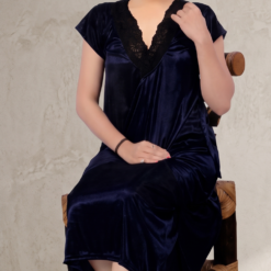 Alternative view of Premium Women's Satin Nighty Set with Matching Robe | Soft Silk Satin Long Nightdress | CODE: A 333