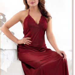 Premium Women's  Nighty Set with Matching Robe | Soft Silk Satin Long Nightdress | CODE: A 321