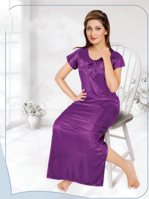 Premium Women's  Nighty | Soft Silk Satin Long Nightdress | CODE: 1424