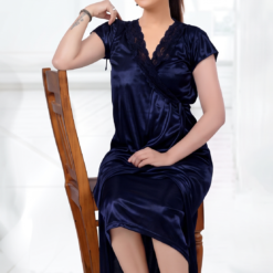 Premium Women's  Nighty Set with Matching Robe | Soft Silk Satin Long Nightdress | CODE: 1527