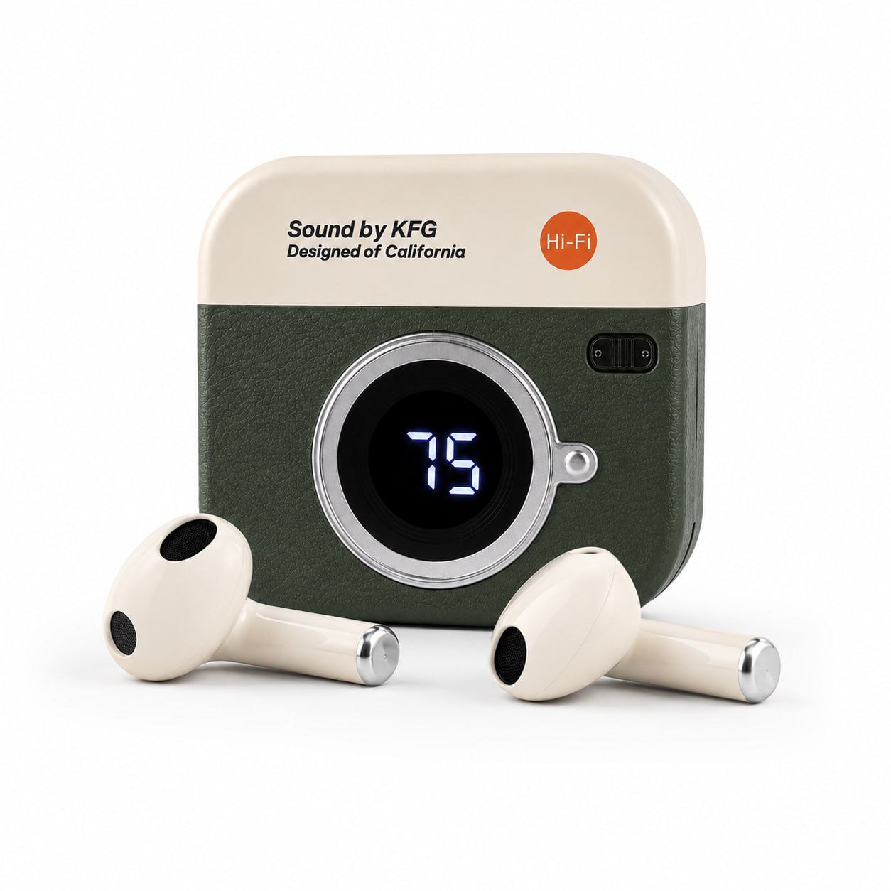 Q86 Retro Camera TWS Bluetooth Earbuds with Digital Display MS- - Image 3