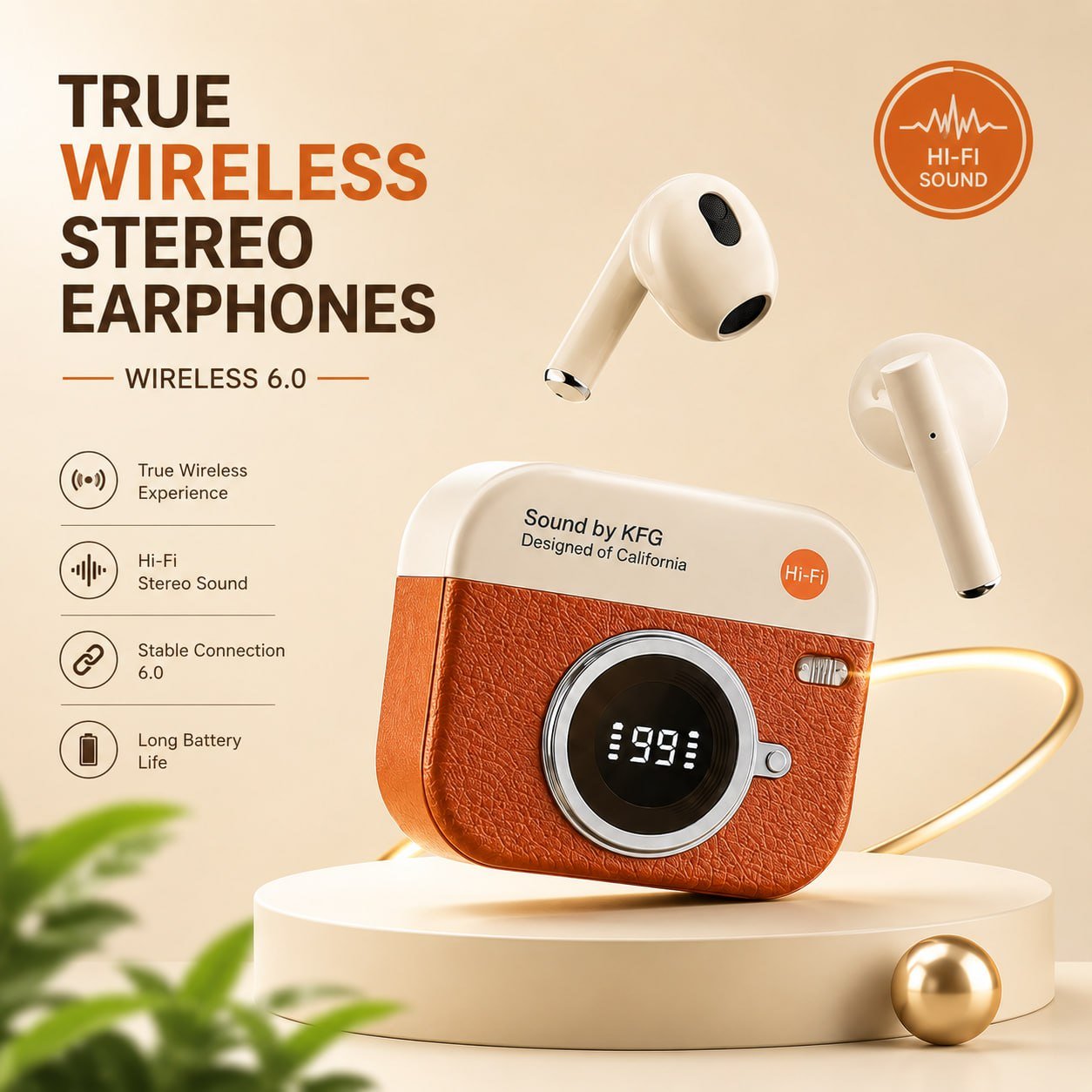 Q86 Retro Camera TWS Bluetooth Earbuds with Digital Display MS- - Image 5