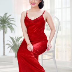 Premium Women's Satin Nighty Set with Matching Robe | Soft Silk Satin Long Nightdress | CODE: BA 861