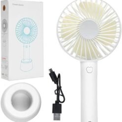 Mini Stylish Rechargeable Hand Fan USB পোর্টেবল মিনি রিচার্জেবল হ্যান্ড ফ্যান 2000mAh ব্যাটারি - 4631