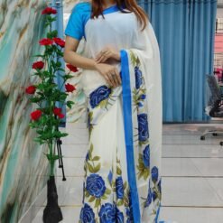 ইন্ডিয়ান সঞ্জনা ব্র্যান্ড সফট জর্জেট শাড়ি