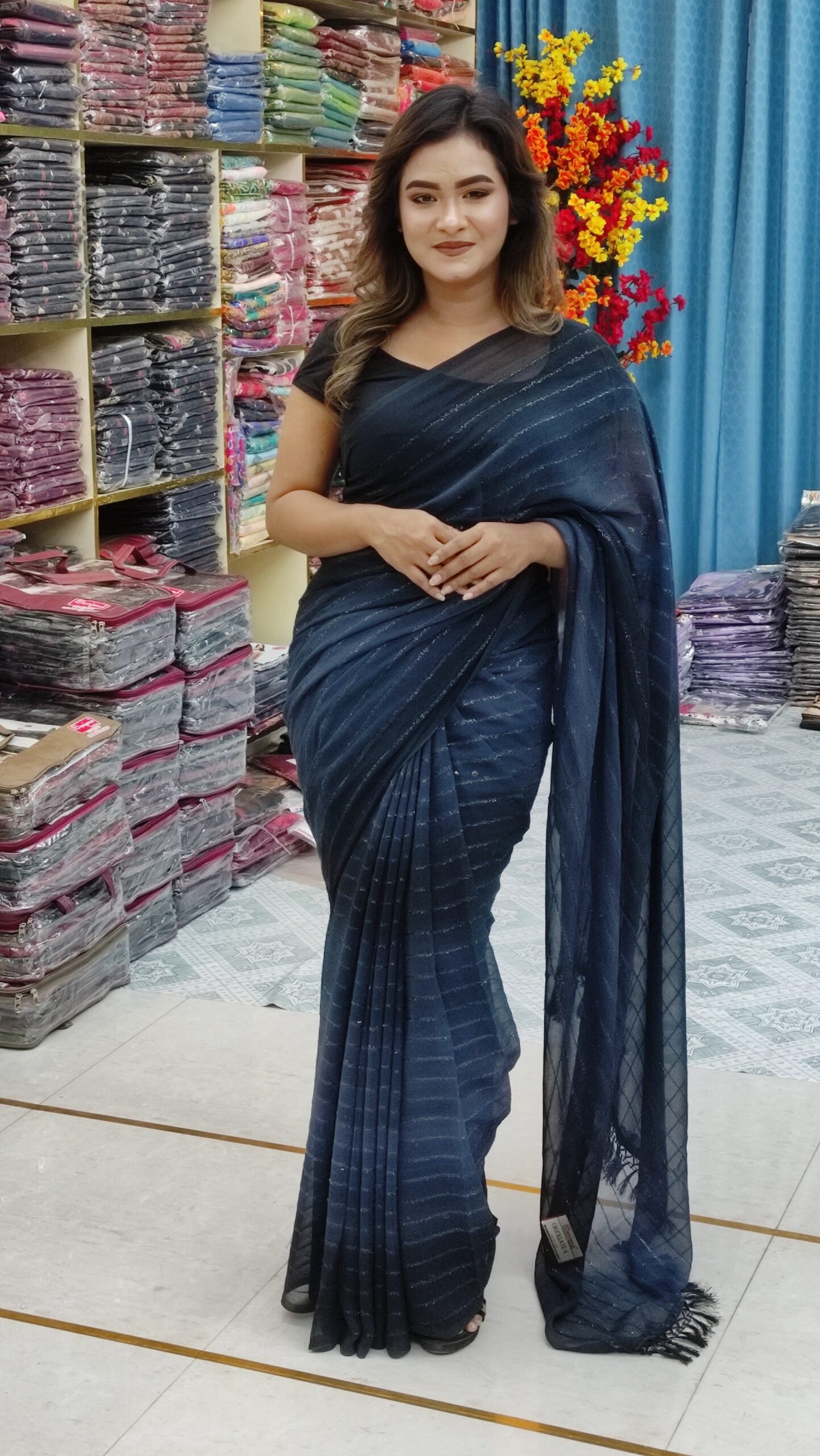 Indian Sanjana Brand Soft Georgette Saree – Elegant Party Wear Saree