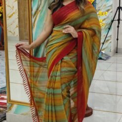 Indian Sanjana Brand Soft Georgette Saree – Elegant Party Wear Saree