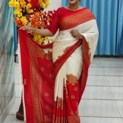 ইন্ডিয়ান সঞ্জনা ব্র্যান্ড শামু সিল্ক শাড়ি | আকর্ষণীয় ডিজাইন